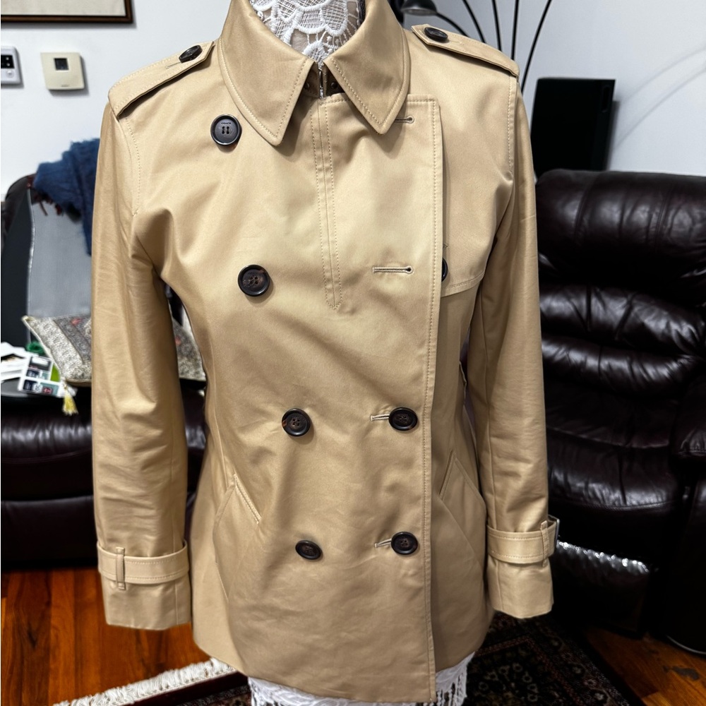 Coach signature Gold and Brown Trench Coat with Timeless Elegance NWT - Picture 3 of 8